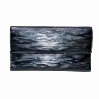 Pre-owned Louis Vuitton Black Noir Leather Coin Purse/coin Case () In Black, Noir