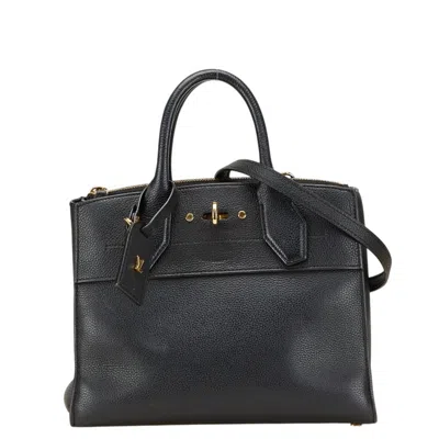 Pre-owned Louis Vuitton Black Noir Leather Handbag Shoulder Bag ()