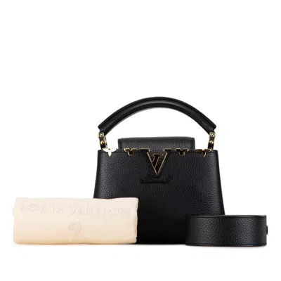 Pre-owned Louis Vuitton Black Noir Leather Handbag Shoulder Bag () In Black, Noir