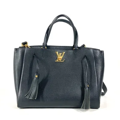 Pre-owned Louis Vuitton Black Noir Leather Handbag Shoulder Bag Tote Bag ()