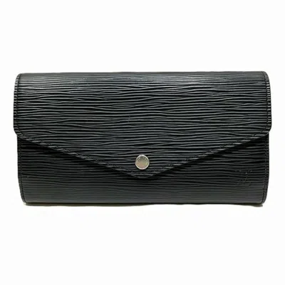 Pre-owned Louis Vuitton Black Noir Leather Long Wallet (bi-fold) ()