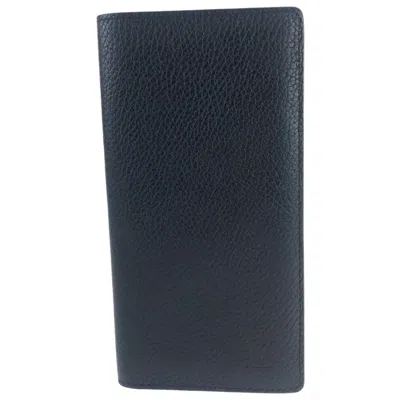 Pre-owned Louis Vuitton Black Noir Leather Long Wallet (bi-fold) ()