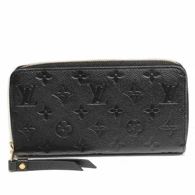 Pre-owned Louis Vuitton Black Noir Leather Long Wallet (bi-fold) ()
