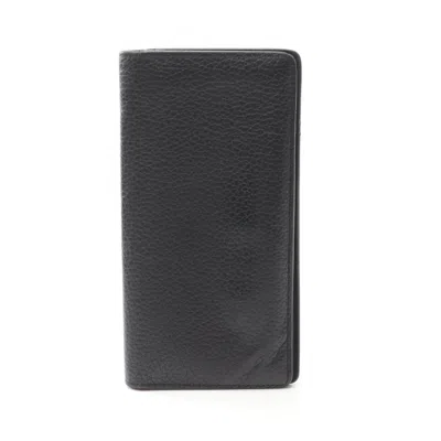 Pre-owned Louis Vuitton Black Noir Leather Long Wallet (bi-fold) ()