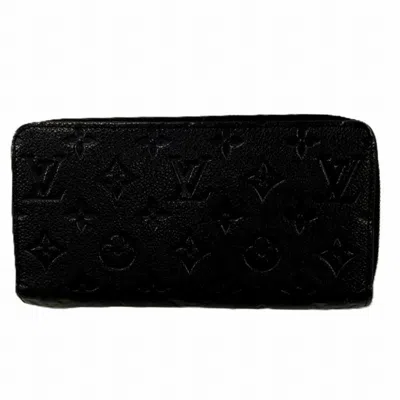 Pre-owned Louis Vuitton Black Noir Leather Long Wallet (bi-fold) ()