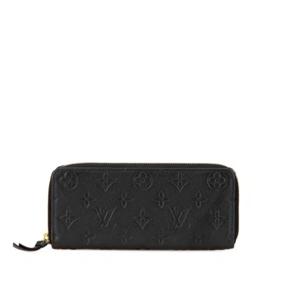 Pre-owned Louis Vuitton Black Noir Leather Long Wallet (bi-fold) ()