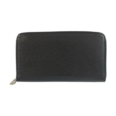 Pre-owned Louis Vuitton Black Noir Leather Long Wallet (bi-fold) ()