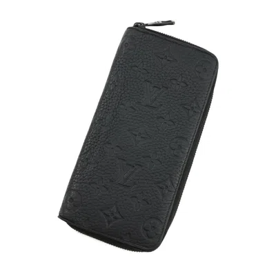 Pre-owned Louis Vuitton Black Noir Leather Long Wallet (bi-fold) ()