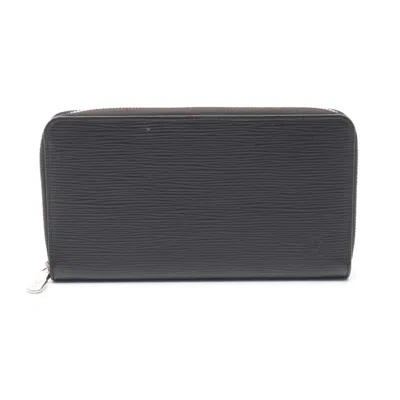 Pre-owned Louis Vuitton Black Noir Leather Long Wallet (bi-fold) ()