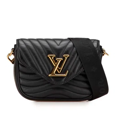 Pre-owned Louis Vuitton Black Noir Leather Pochette Shoulder Bag ()