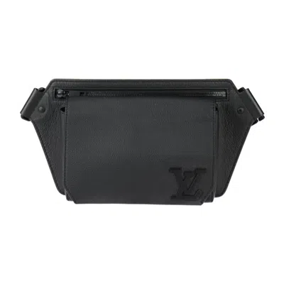 Pre-owned Louis Vuitton Black Noir Leather Pouch Sling Bag ()