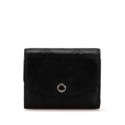 Pre-owned Louis Vuitton Black Noir Leather Wallet (bi-fold) () In Black, Noir