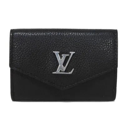 Pre-owned Louis Vuitton Black Noir Leather Wallet (tri-fold) ()