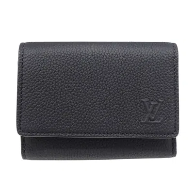 Pre-owned Louis Vuitton Black Noir Leather Wallet (tri-fold) ()