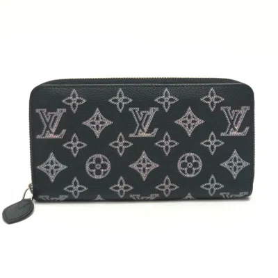 Pre-owned Louis Vuitton Black Noir Mahina Leather Long Wallet (bi-fold) ()