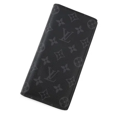 Pre-owned Louis Vuitton Black Noir Monogram Eclipse Long Wallet (bi-fold) ()