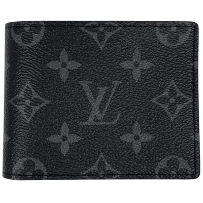 Pre-owned Louis Vuitton Black Noir Monogram Eclipse Wallet (bi-fold) () In Black, Noir