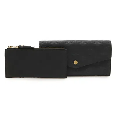 Pre-owned Louis Vuitton Black Noir Monogram Empreinte Leather Long Wallet (bi-fold) ()