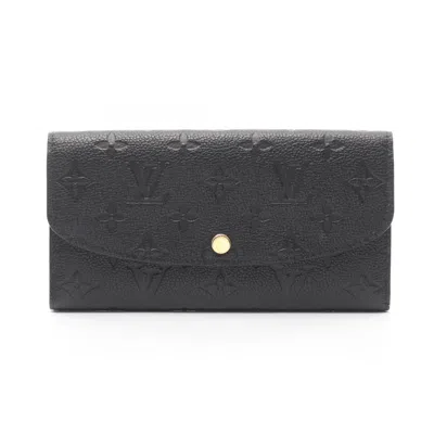 Pre-owned Louis Vuitton Black Noir Monogram Empreinte Leather Long Wallet (bi-fold) ()