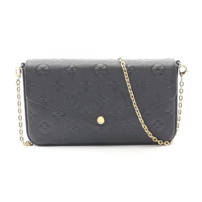 Pre-owned Louis Vuitton Black Noir Monogram Empreinte Leather Pochette Pouch Shoulder Bag ()