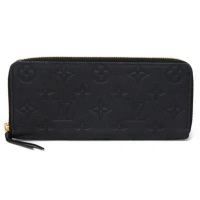 Pre-owned Louis Vuitton Black Noir Monogram Empreinte Long Wallet (bi-fold) ()