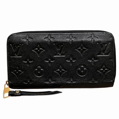 Pre-owned Louis Vuitton Black Noir Monogram Empreinte Long Wallet (bi-fold) ()
