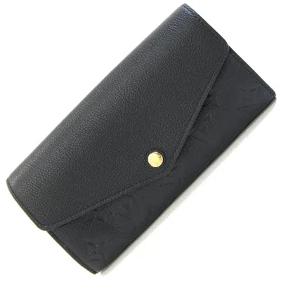 Pre-owned Louis Vuitton Black Noir Monogram Empreinte Long Wallet (bi-fold) ()