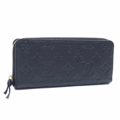 Pre-owned Louis Vuitton Black Noir Monogram Empreinte Long Wallet (bi-fold) ()