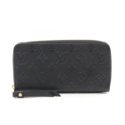 Pre-owned Louis Vuitton Black Noir Monogram Empreinte Long Wallet (bi-fold) ()