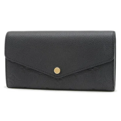 Pre-owned Louis Vuitton Black Noir Monogram Empreinte Long Wallet (bi-fold) ()