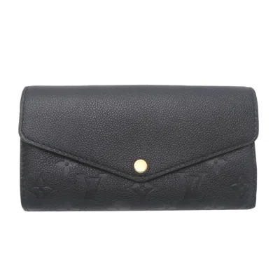 Pre-owned Louis Vuitton Black Noir Monogram Empreinte Long Wallet (bi-fold) ()
