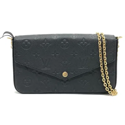 Pre-owned Louis Vuitton Black Noir Monogram Empreinte Pochette Pouch Shoulder Bag ()