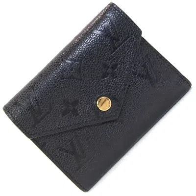 Pre-owned Louis Vuitton Black Noir Monogram Empreinte Wallet (tri-fold) ()