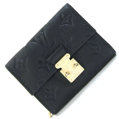 Pre-owned Louis Vuitton Black Noir Monogram Empreinte Wallet (tri-fold) ()