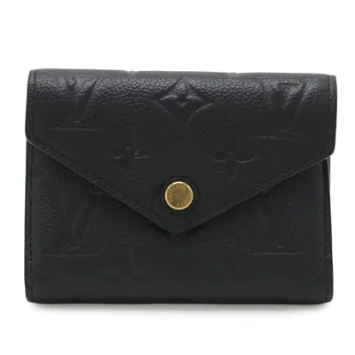 Pre-owned Louis Vuitton Black Noir Monogram Empreinte Wallet (tri-fold) ()