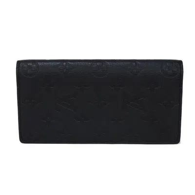 Pre-owned Louis Vuitton Black Noir Monogram Shadow Long Wallet (bi-fold) ()