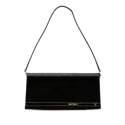 Pre-owned Louis Vuitton Black Noir Patent Leather Pochette Shoulder Bag () In Black, Noir