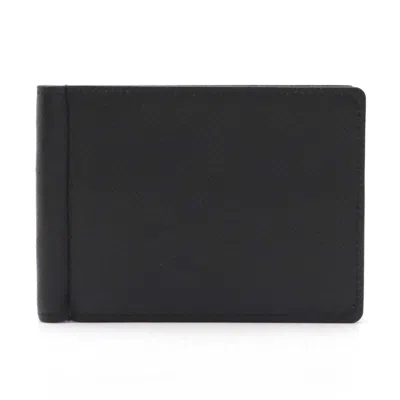Pre-owned Louis Vuitton Black Noir Taiga Leather Leather Bill Wallet (bi-fold) ()