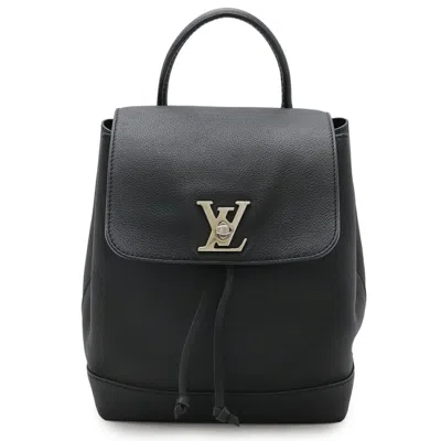 Pre-owned Louis Vuitton Black Noir White Leather Backpack ()