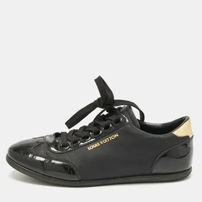Pre-owned Louis Vuitton Black Nylon And Patent Leather Low Top Sneakers Size 39.5