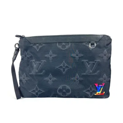 Pre-owned Louis Vuitton Black Nylon Clutch Bag Pochette Pouch ()