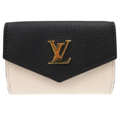 Pre-owned Louis Vuitton Black Off-white Pink Leather Wallet (tri-fold) ()