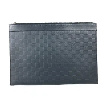 Pre-owned Louis Vuitton Black Onyx Damier Infini Clutch Bag Pochette Pouch ()