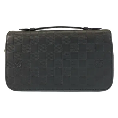 Pre-owned Louis Vuitton Black Onyx Damier Infini Long Wallet (bi-fold) () In Black, Onyx