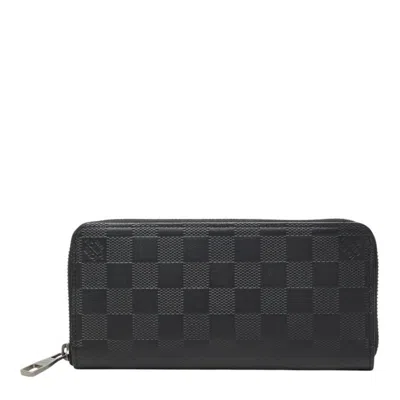 Pre-owned Louis Vuitton Black Onyx Leather Long Wallet (bi-fold) () In Black, Onyx