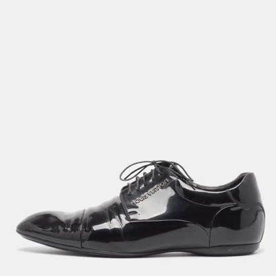 Pre-owned Louis Vuitton Black Patent Lace Up Oxford Size 43