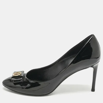 Pre-owned Louis Vuitton Black Patent Leather Bow Pumps Size 39