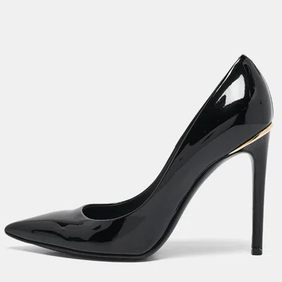 Pre-owned Louis Vuitton Black Patent Leather Eyeline Pumps Size 37.5