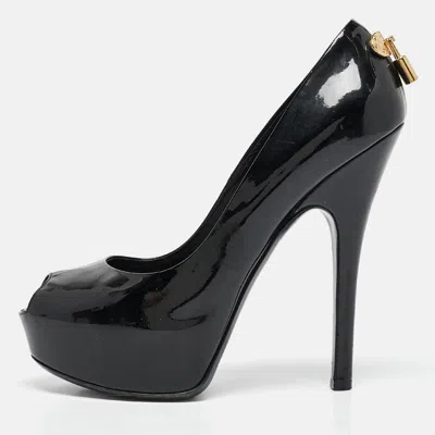 Pre-owned Louis Vuitton Black Patent Leather Oh Really! Pumps Size 37.5