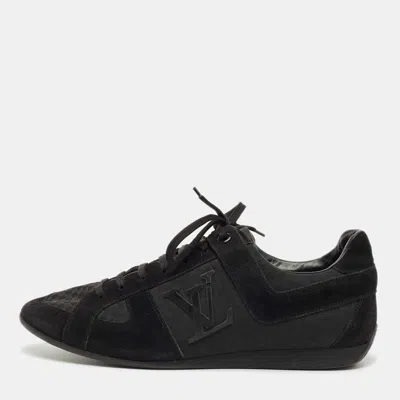 Pre-owned Louis Vuitton Black Petit Damier Canvas And Suede Vibes Sneakers Size 42.5